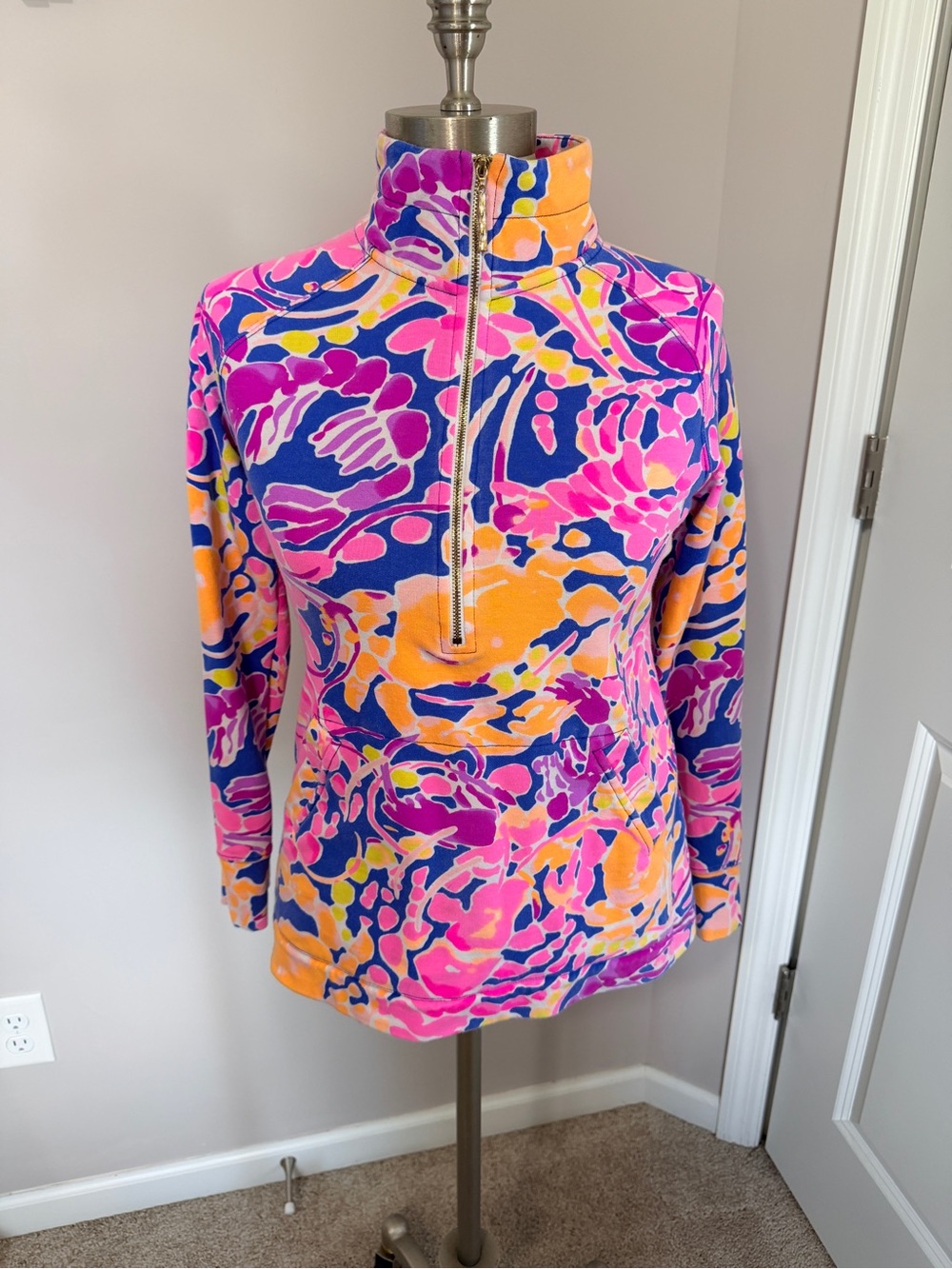 Lilly Pulitzer Pink Blue Multi Print Top